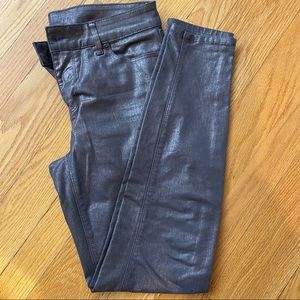 WHBM skinny jeans silver coated size 0